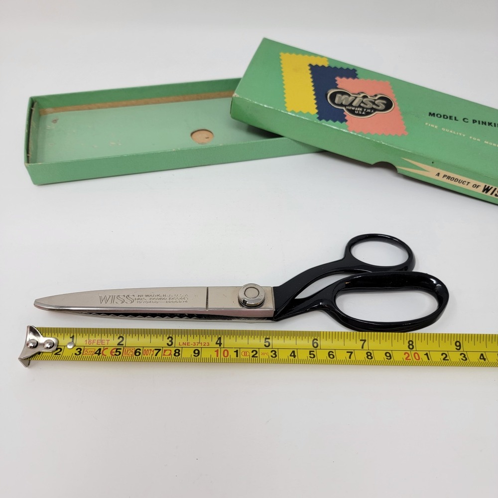Vintage Wiss Pinking Shears Model CB9 + Original Box Sewing Scissors Dressmaking - Picture 8 of 16